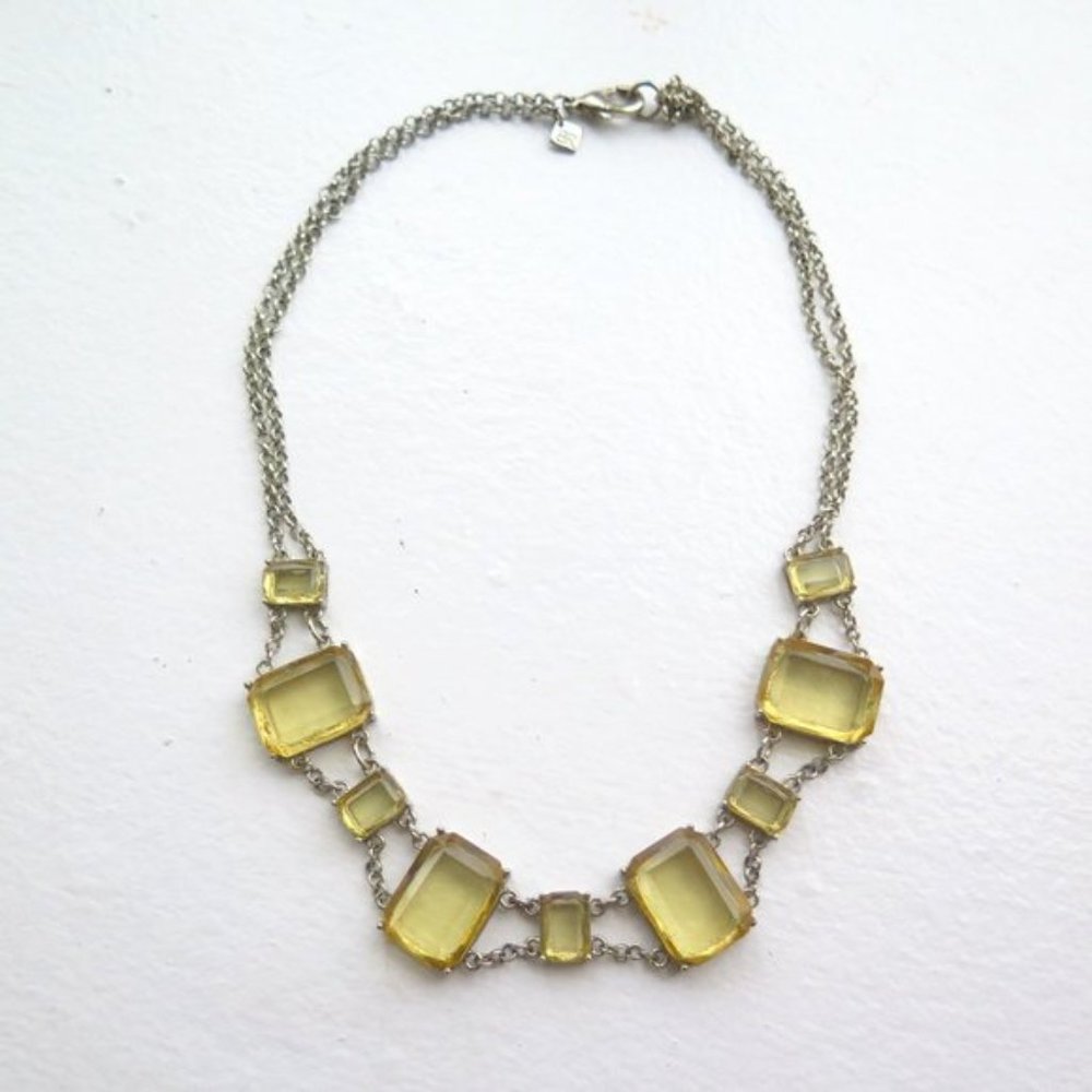 Yellow and Silver Gemstone Costume Jewellery Necklace